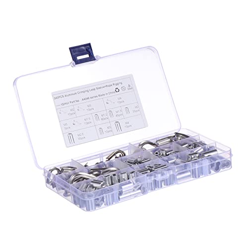 Cabilock 240piezas Manguito De Cable De Acero Inoxidable Anillos De Acero Inoxidable Para Engarce Conectores Ovalados Para Anillos De Corazón Manguitos De Engarce Usos Jardinería y