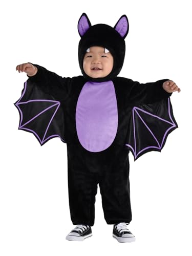 Image of Haloumoning Kids Bat Halloween Costume Boys Girls Cute Animal Costume for Toddler Fuzzy Warm Fall Winter Clothes 1-10 Years