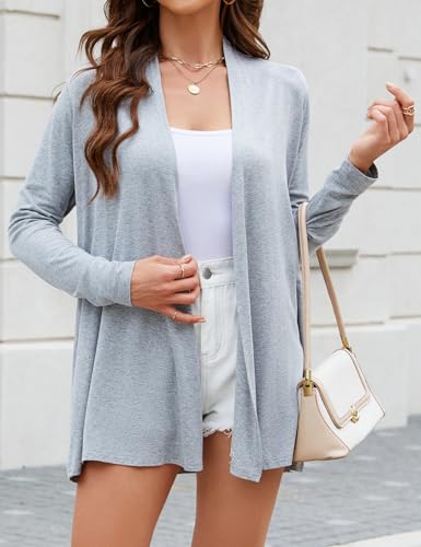 Image of Newchoice Womens Casual Lightweight Long Sleeve Cardigan Soft Drape Open Front Fall Dusters (S-3XL)