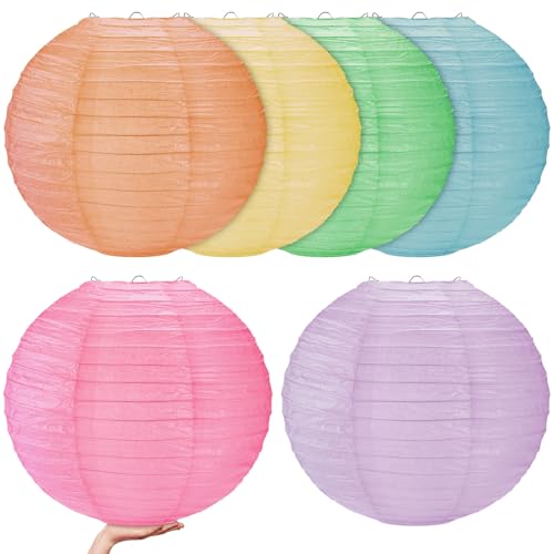 Woanger 6 Pack 24 Inch Large Pastel Paper Lanterns Giant