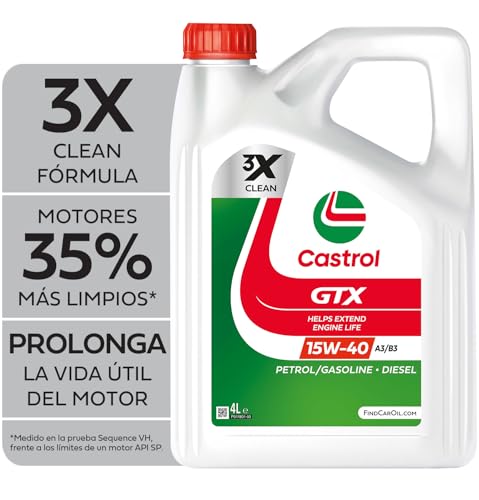 Castrol GTX 15W-40 A3/B3 Aceite de Motor 4L, Versión actual