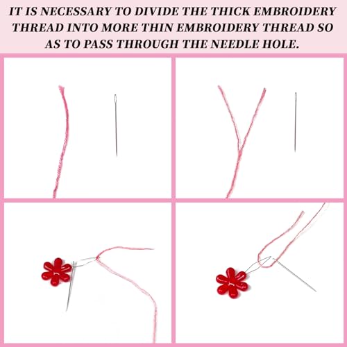 Image of INFUNLY 4 Pack Hummingbird Embroidery Kits for Beginners Flower Cross Stitch Kit Animal DIY Needlepoint Kits Floral Stamped Embroidery Kit with Instructions Embroidery Hoops Threads