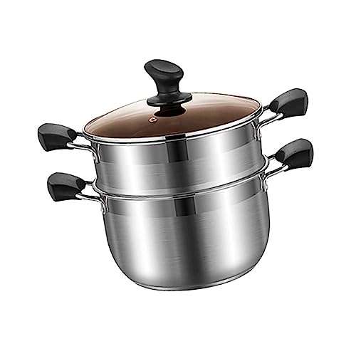 Marmite à soupe en acier inoxydable 3-6L avec couvercle pour ragoût et friture