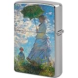 ライターケース クロード モネ 日傘さす女性 ZIPPO兼用ケース ジッポライターカバー Zippo交換用外側 喫煙具 金属 誕生日 父の日 タバコ愛好者 プレゼント