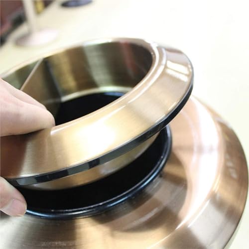 Outdoor Trash Can with Lid – Vertical Stainless Steel Dustbin for Hotel Lobby, Round Design, Durable Outdoor Garbage Bin, Weather-Resistant Ashtray for Public Spaces