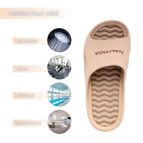Image of Nautica Men's Athletic Slides Sport Shower Sandals for Indoor & Outdoor - Lightweight, Durable and Comfortable