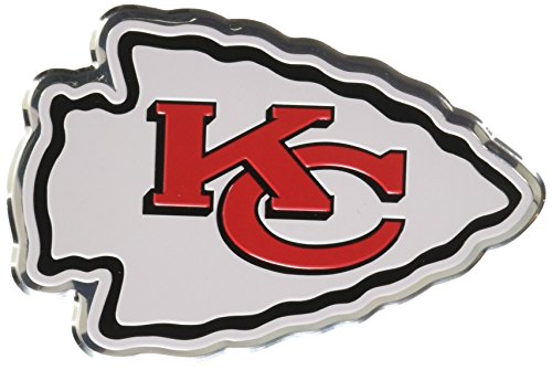 FANMATS 60459 Kansas City Chiefs Heavy Duty Aluminum Embossed Color Emblem, Auto Emblem Decal