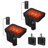 Nice C Heated Seat Cushion with Battery, Heated Stadium Seat with Massage, Massage Bleacher Cushion with Carry Handle, Cup Holder, for Stadium, Bleachers, Camping, Bench, Floor, Power Bank Included (2 Pack)