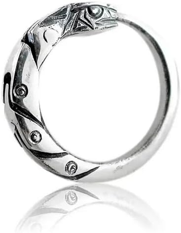 Ouroboros snake earring 0.55 inch (14 or 12 mm) sterling silver Handcrafted unisex earring