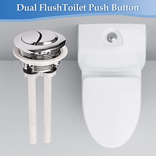 Toilet Flush Button, 2 Pack Toilet Flush Button Replacement, 38mm Dual Flush Toilet Push Button, Push Button Toilet Flush for Bathroom Toilet Repair(with 2 Toilet Lid Lifters)