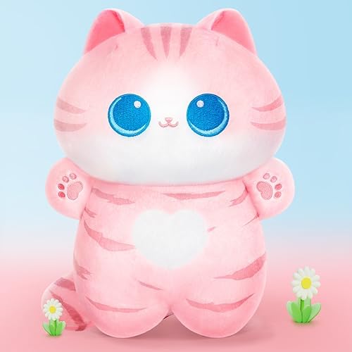 Mewaii Strawberry Cow Plush Toys Kawaii Plushies Stuffed Animals Squishy Pillow Cute Plush Throw Pillow Soft Toys for Girls Boys (45CM)
