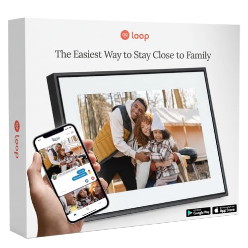 Loop Pro WiFi Digital Picture Frame 10.1 Inch - Full HD 1920x1080 with Touchscreen - Electronic Photo Display - Send Photos & Videos - Frame Gift for Family Parents & Grandparents
