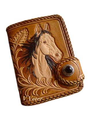 Sheridan Style Patterns, Unicorn, Horse, Fashion Women's 3D Genuine Leather Bifold Wallet, Snap Closure, Small Wallet, Credit Card Holder, Coin Purse with ID Window, Custom Handmade wallet, Minimalist
