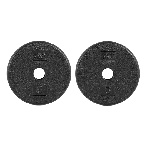 Image of CAP Barbell Standard 1-Inch Cast Iron Weight Plates - Singles & Sets | 1.25-50 lbs | Multiple Options