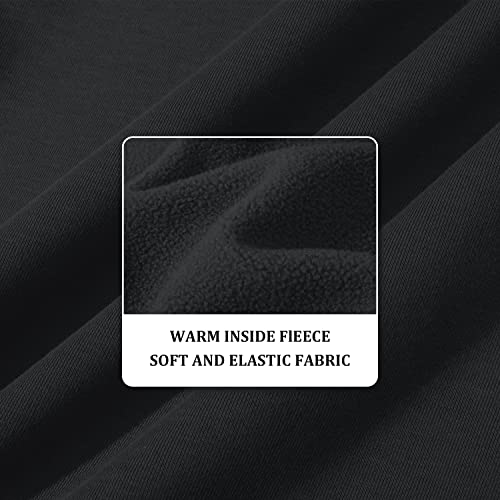 Tacvasen Men's Casual Fleece Hoodie Fashion Athletic-Fit Cycling Workout Fleece Hooded Sweatshirt Black, L #TOP5