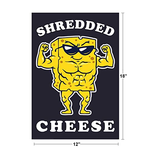 Image of Shredded Cheese Funny Workout Motivation Cool Wall Art Print Poster 12x18