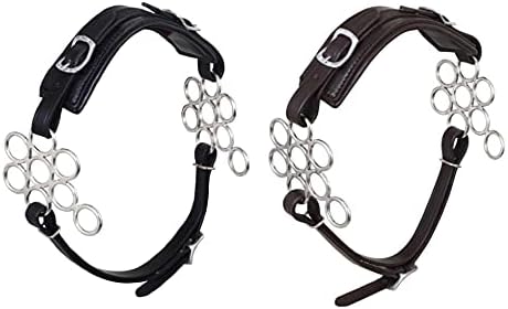 Brown/Black Hackamore Bitless Horse Bit Flower Adjustable Original Leather Bridle Western English (Black)