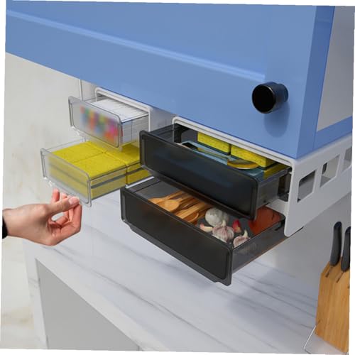 Boîte de rangement sous bureau blanc compacte en ABS pour stylos - 4