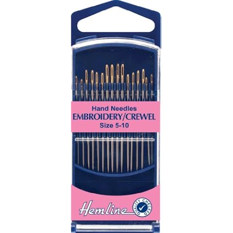 Hemline H280G.510 Gold Eye Embroidery/Crewel Hand Sewing Needles 16 Pk Size 5-10 Cover
