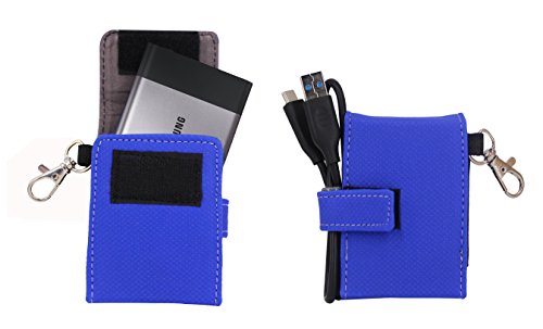 Image of Saco Plug And Play Case Pouch For Samsung T3 Portable 1 TB USB 3.0 External SSD (MU-PT1T0B /AM)-Blue