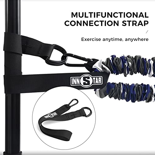 Innstar Resistance Bands Set，Exercise Bands With Protective Sleeves, Door Anchor, Handles, Ankle Straps & Carry Bag For Resistance Training, Muscle Builder, Home Workouts, Yoga (78Lb Queen’s Set) #TOP5