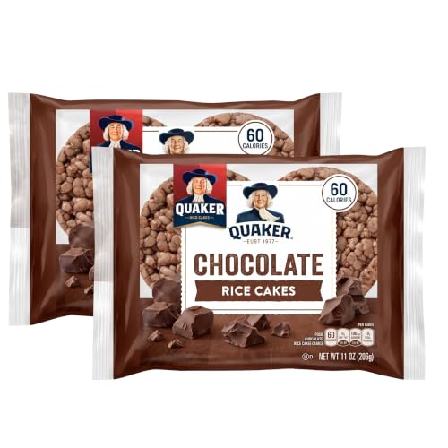 Quaker Large Rice Cakes,Chocolate,7.23 oz Bags,Gluten Free,Whole Grain,No Added Colors,(Pack of 6)