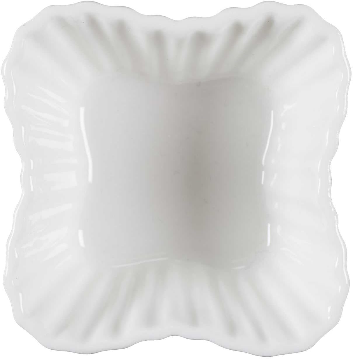 HOME DECO FACTORY, KA0603, Textured Ceramic Ramekin, Ideal for Starters and Desserts, Easy to Clean, Dishwasher and Microwave Safe, 4 cm, White