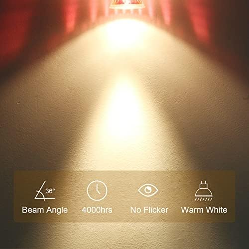 Comyan MR16 Halogen Light Bulbs 50W 12V GU5.3 Spotlight Bulbs 2 Pin Base 4000 Hrs Lifespan Dimmable MR16 Halogen Bulb 36° Beam Angle 3000K Warm White Dichroic - 6Pack