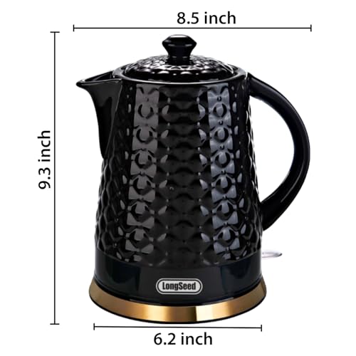 Tetera eléctrica cerámica 1.5L 1200W negro miniatura 2