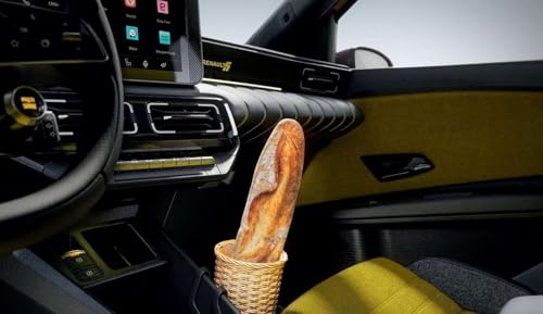 Authentic Renault Wicker Baguette Bread Holder Storage Basket with Clip-On Feature
