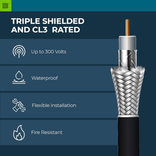 Image of Bolton400 Coaxial Cable 500ft Black, No Connector LMR400 Equivalent | Heavy-Duty Ultra-Low-Loss 50-Ohm Design for Signal Boosters, Antennas and Networking Equipment in Residential & Commercial