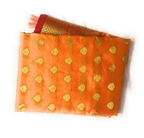 Uppada Silk Sarees orange kanchipuram silk saree – image 2
