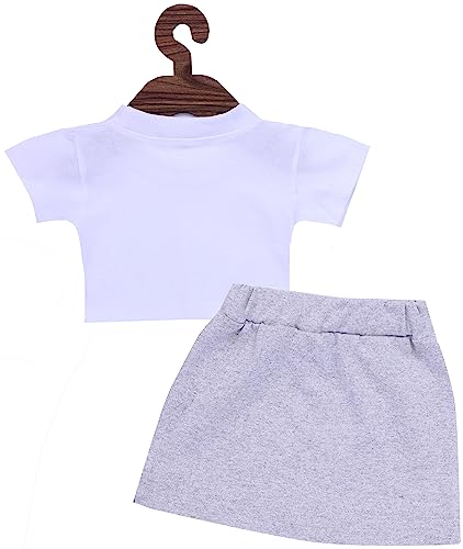 Image of ICABLE Girls Cotton Cute Printed Crop Top and Skirt Set