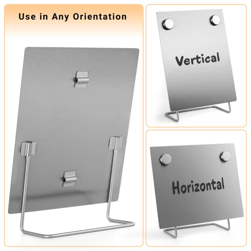 Magnetic Bulletin Board With Stand – Small Dry Erase Memo Board – Tabletop Metal Easel For Magnet Display – 10X8 Inches + 2 Magnets #TOP5