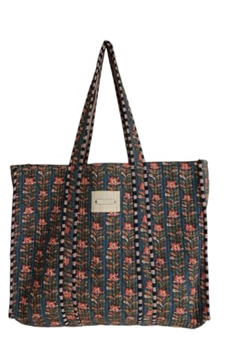 Image of Women's 100% Cotton Lightweight Shoulder Tote Bag with Interior Poeckt Casual Handbag for Women