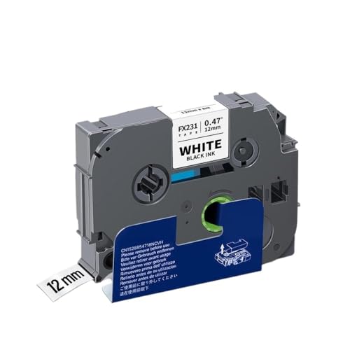 TZEFX231�݊����̂���t���L�V�u���e�[�v12mm for TZEFX221 TZEFX211 TZEFX241 TZEFX251��PT���x�����[�J�[�ƌ݊���(Black on White)