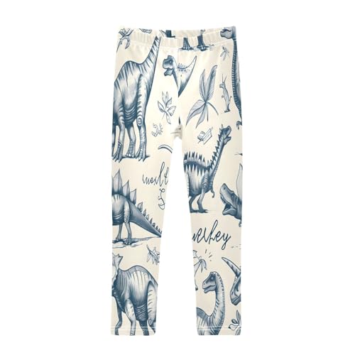 Toddler Girls Leggings Printed Yoga Pants Leggings A Hand-Drawn Dinosaurs for Kids