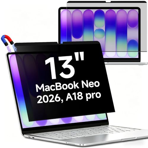 ZOEGAA MacBook Neo Privacy Screen Magnetic Privacy Screen Protector for MacBook Neo 13 Inch (2026 A18 Pro) Anti-Glare Blue Light Blocking Filter for Office Coffee Shop Travel Work Study