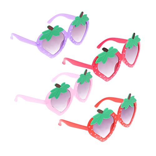 minkissy 4 Pairs Sunglasses Strawberry Glasses for Cute Strawberry Shape Sunglasses for Parties and Festivals Fun present