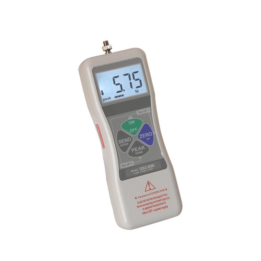 Force Gauge, DS2-500N High Precision Digital LCD Display Push Force Gauge Tension Meter/Force Gauge Pull Strength Tester 500N(500 gf)(DS2-500N)