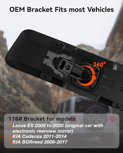 Image of WOLFBOX Model 118 OEM Bracket Fit for 2008-2017 Kia BORreed, for USB C G840S /G840H /G850 /G900 /G900PRO /G850PRO /G900 Tripro Mirror Dash Cam