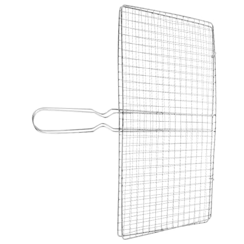 Toyvian Grill Accessory Fish Grill Basket for Barbecue Camping Picnic Sturdy Stainless Steel Clip Style Heat Resistant Handle