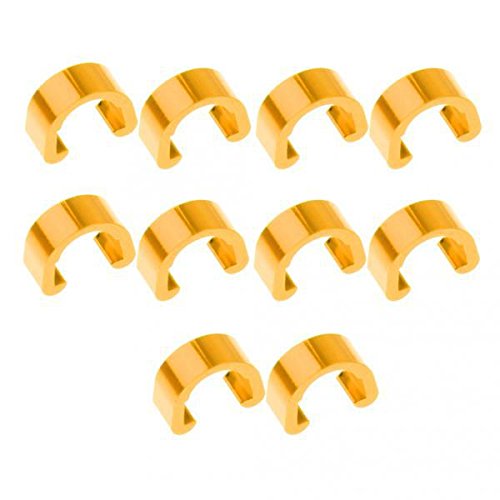 MYADDICTION 10Pcs Aluminium C Clip Cable Housing Hose Guide for Bike MTB Road Gold-image-33