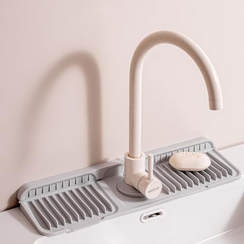 Silikon-Wasserhahn-Matte für Küche und Badezimmer, Spritzschutz, Tropffänger, Waschbecken-Arbeitsplattenschutz, wasserdicht, leicht zu reinigen, rutschfest, langlebig, unverzichtbar für den