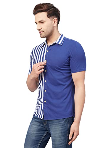 Image of GRITSTONES Men Stripe Cotton Blend Shirts