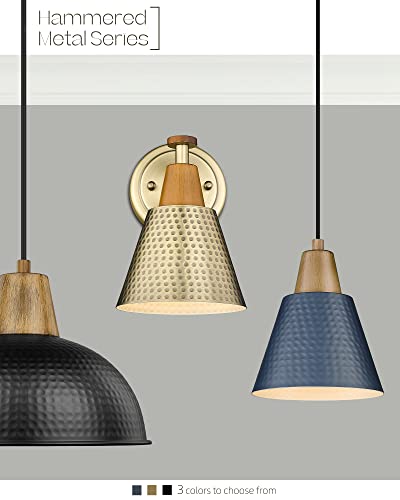 Image of FEMILA 1-Light Vintage Wall Sconces, Antique Brass Industrial Sconces Wall Lighting, Single Bathroom Vanity Light Fixtures Wall Mount Lamp, Hammered Metal Shade,4FG59B BG