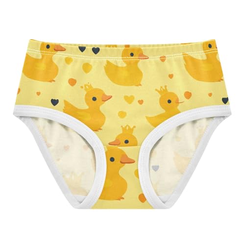 Wusikd Yellow Duck Girls' Underwear Cotton Crown Girls Briefs Soft Toddler Underwear 2T