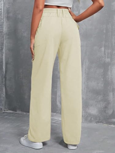 Image of TOPLOT Cotton Solid Multi-Pocket Cargo Pant for Women