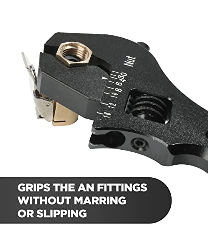 Aociska Lightweight Aluminum Adjustable Spanner Wrench,Tubing Wrench,Adjustable Range 3An-16An Hose Fitting Wrench Spanner For Vehicle Modification (Black) #TOP1
