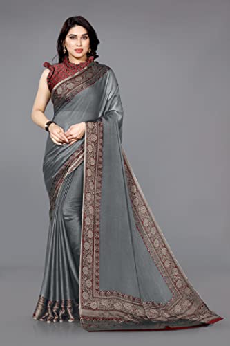 Image of MIRCHI FASHION Women Saree Ethnic Motif Print Chiffon | Breathable Lightweight Plain Weave Sari for Office and Daily Use (Available in 20 Designs)